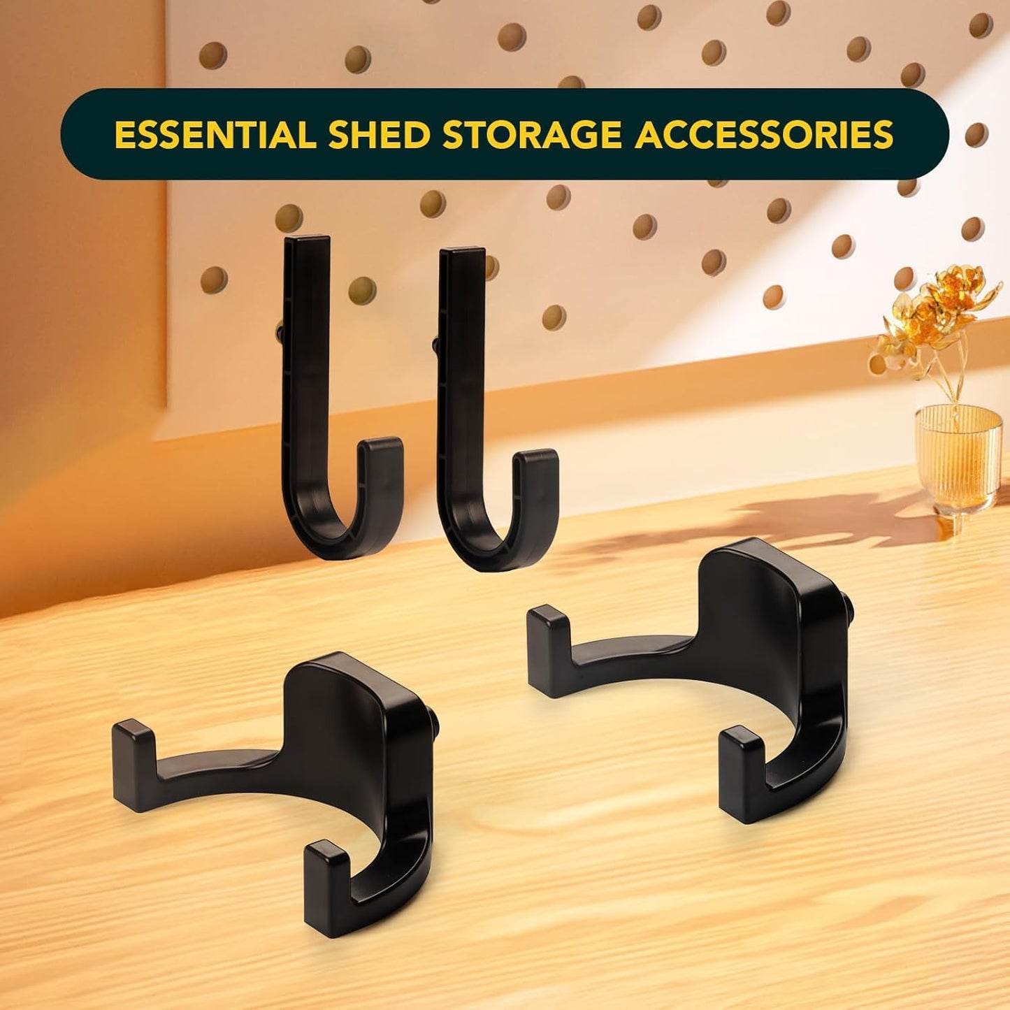 4-Pack Storage Shed Hook Heavy Duty Garden Tool Hangers, J U Shape Sto