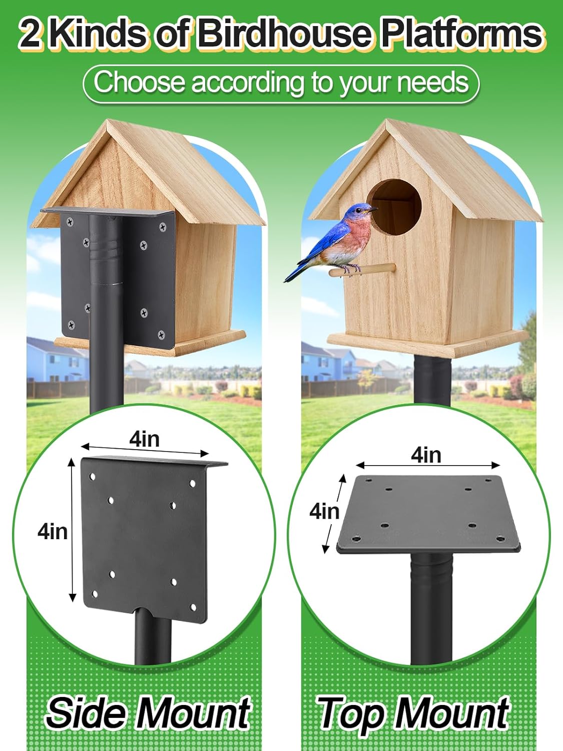 95 Inch Bird Feeder Pole with Squirrel Baffle - Adjustable Height Bird House Feeding Station Stand with Heavy Duty 5-Prong Anchor Shepherds Hook Hanger for Outdoor Garden Birds Watching