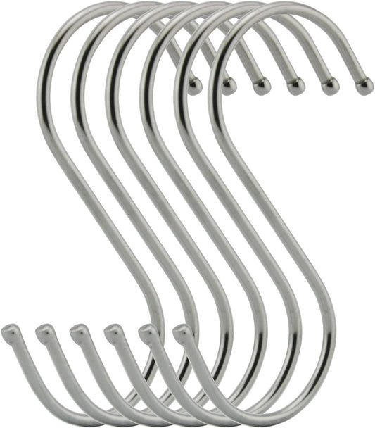 6-Pack 4.7 Inches Extra Large S Shape Hooks,Heavy-Duty Stainless Steel