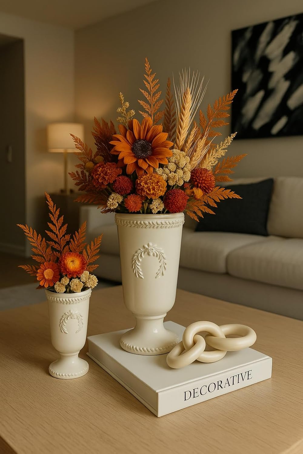 White Ceramic Modern and Classic Vase Decorative Urn Planter for Indoo