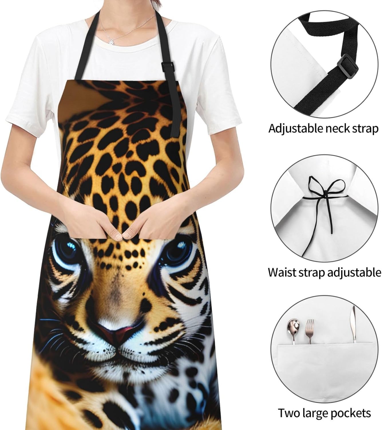 Cute Baby Jaguar 1 print Waterproof chef's apron with pocket apron for