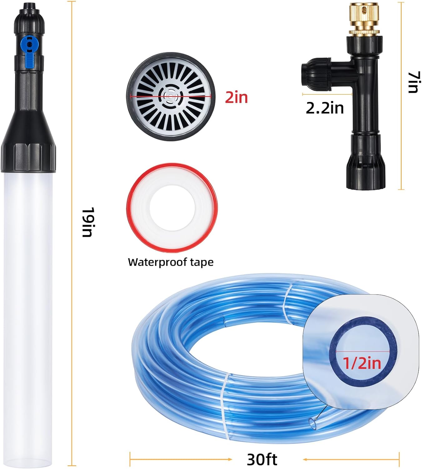 DXOPHIEX Gravel Vacuum for Aquarium Fish Tank Siphon Aquarium Water Ch