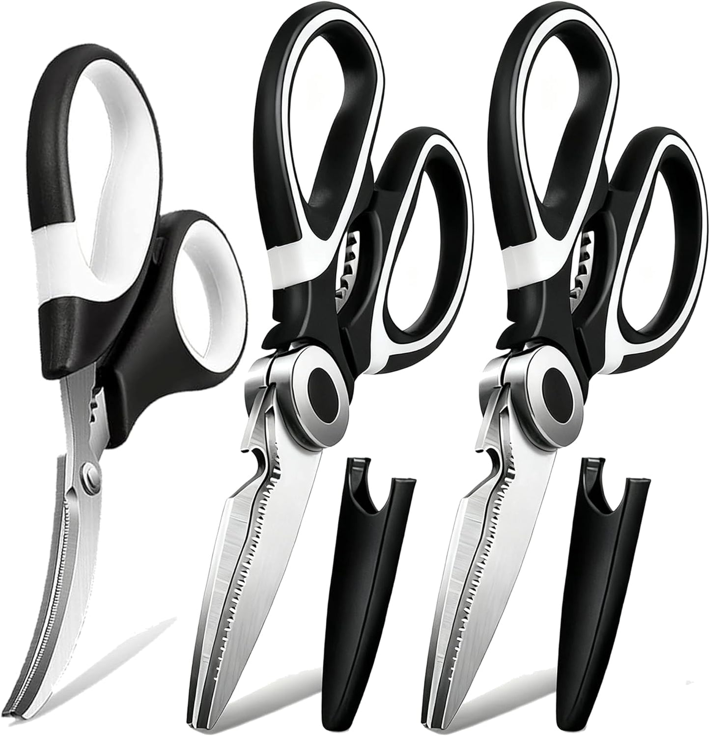 Food Grade Kitchen Scissors All Purpose 3 Pack - Heavy Duty Stainless 