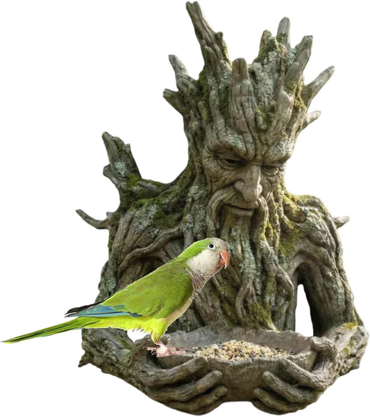 Outdoor Bird Feeder,All-Weather Resin Sculpture - Outside Wild Bird Feeding Station - for Robins Sparrows Budgies Backyard Balcony Patio Terrace Park
