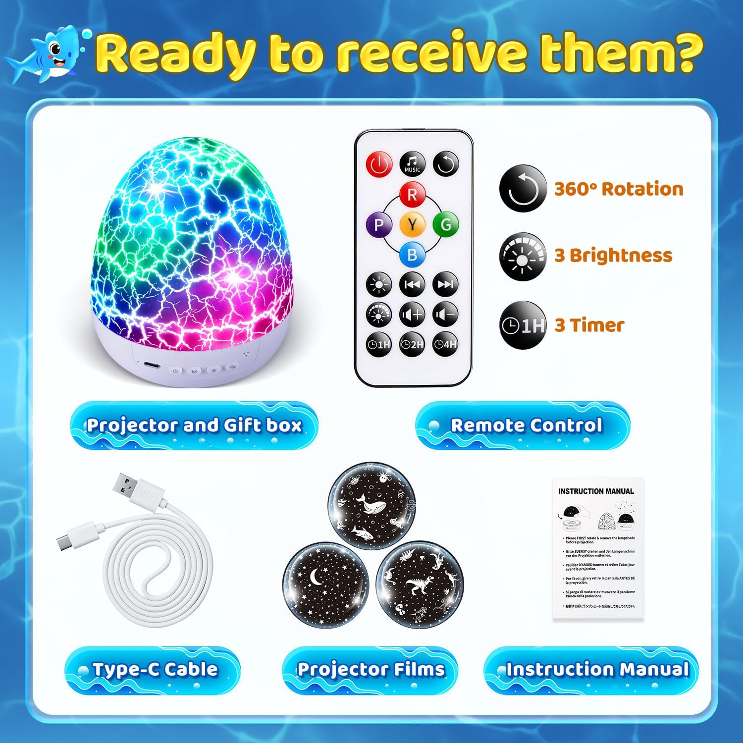 Easter Eggs Easter Gifts for Toddlers Kids Baby Night Light Projector 