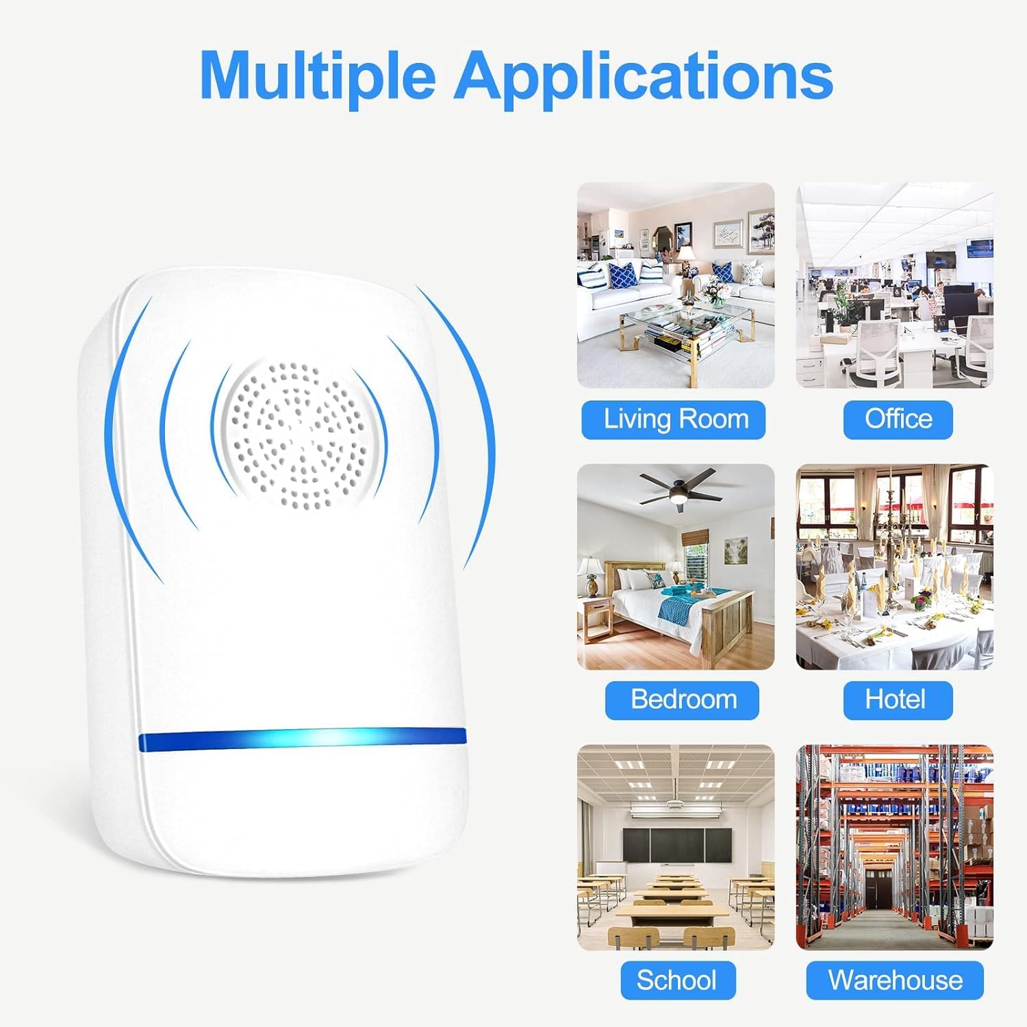 Ultrasonic Pest Repeller 6 Packs, Pest Repellent Ultrasonic Plug in In