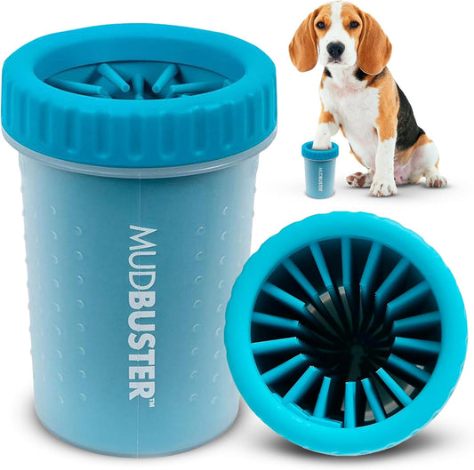 Dexas MudBuster Portable Dog Paw Cleaner, Medium, Blue - Premium Quali