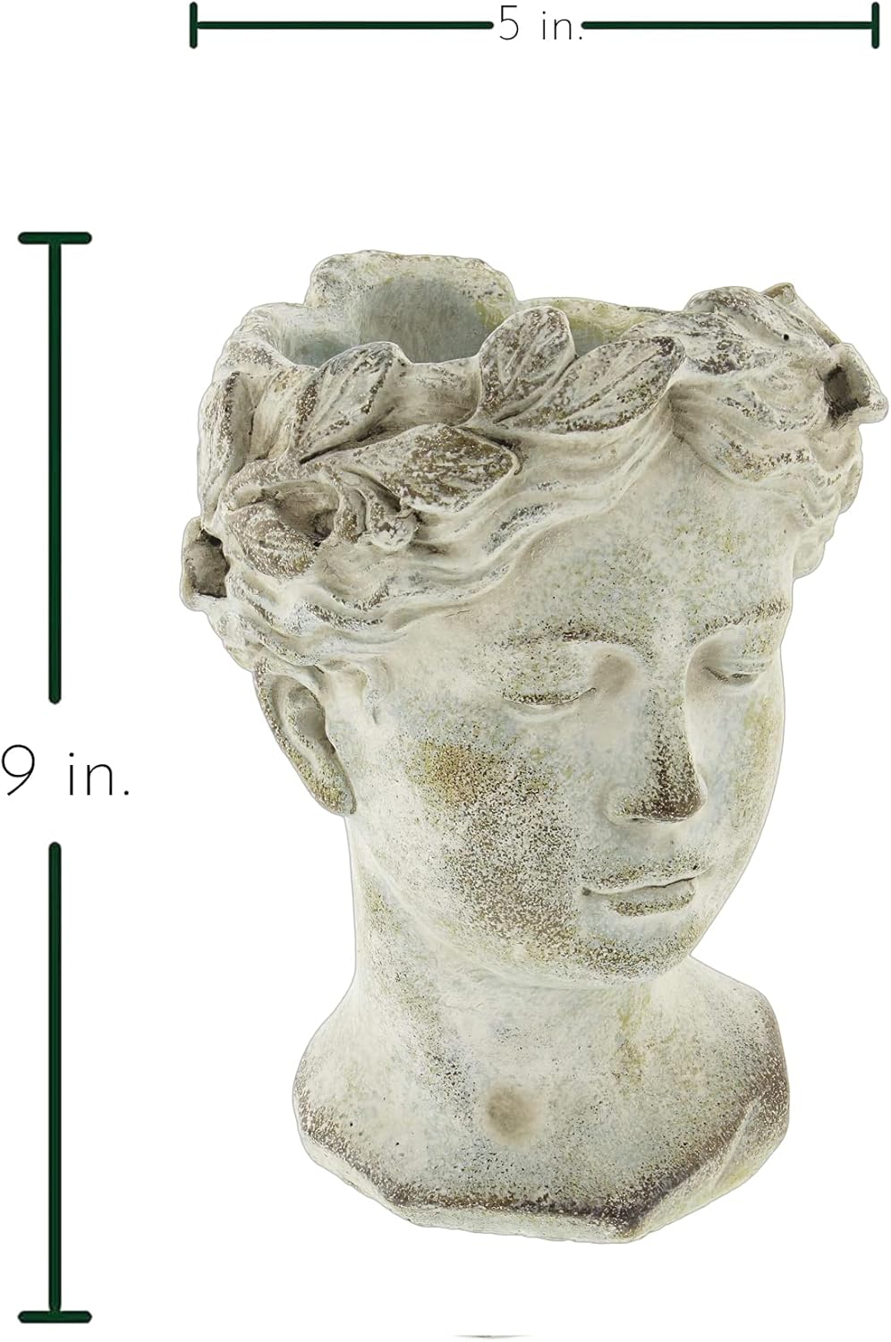Distinctive Designs Greek/Roman Style Female Statue Head Cement Planter (Style 1)