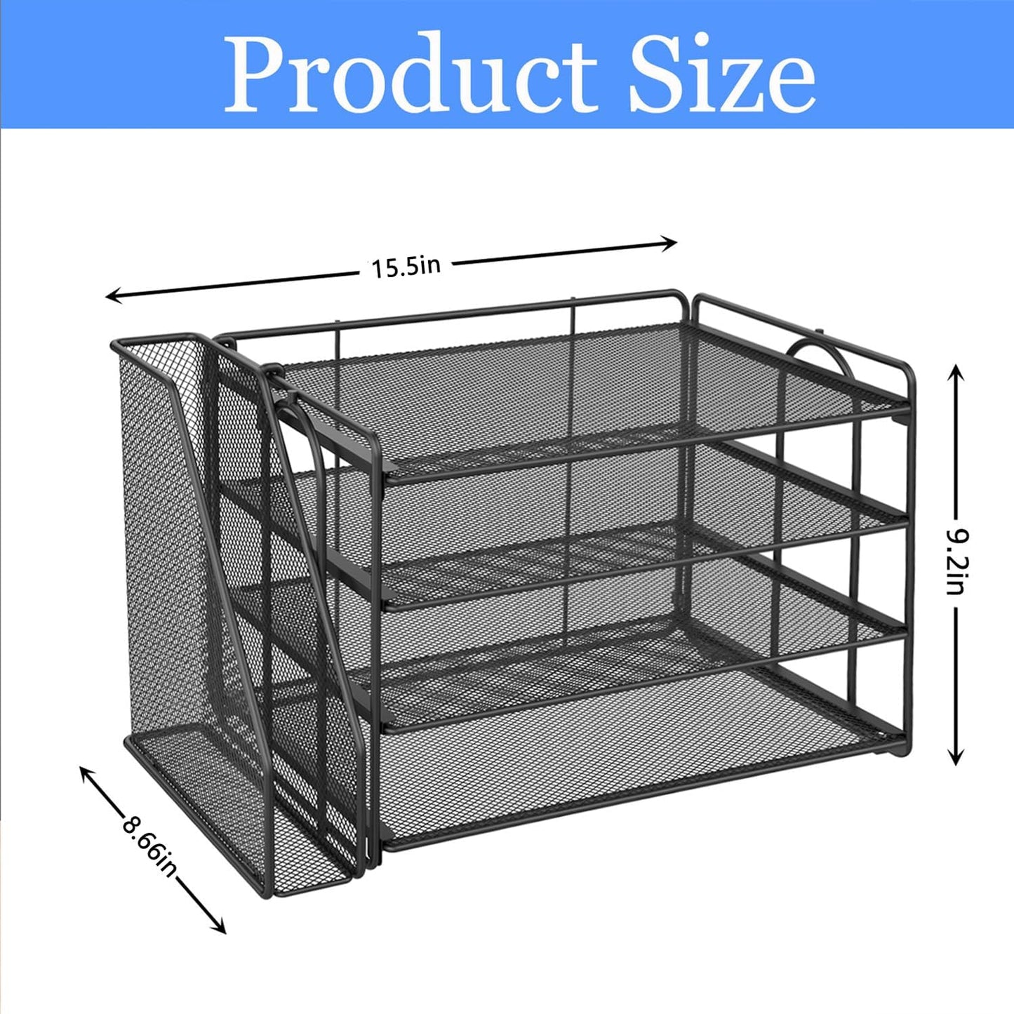 gianotter 4-Tier Paper Organizer With Magazine Holder, Desk Organizers