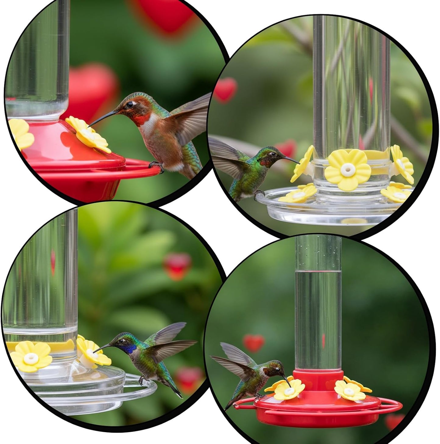 20Pcs Hummingbird Feeders Replacement Flowers with 2 Cleaning Brushes, Pet Hummingbird Feeder Parts Feeding Ports Bird Feeder Replacement Parts Accessories for Outdoor Hanging Feeders(Yellow)
