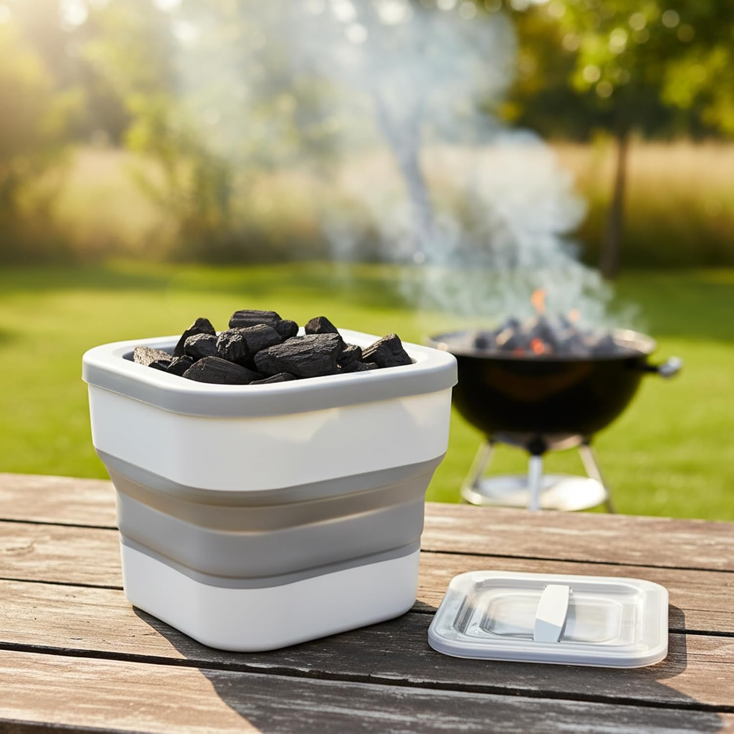 Wood Pellet Storage Container with Scoop, Waterproof Foldable Storage 