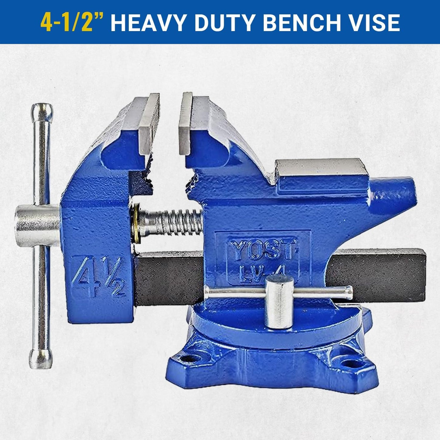 Yost Vises LV-4 Homeowner's Vise | 4.5 Inch Jaw Width with a 3 Inch Ja