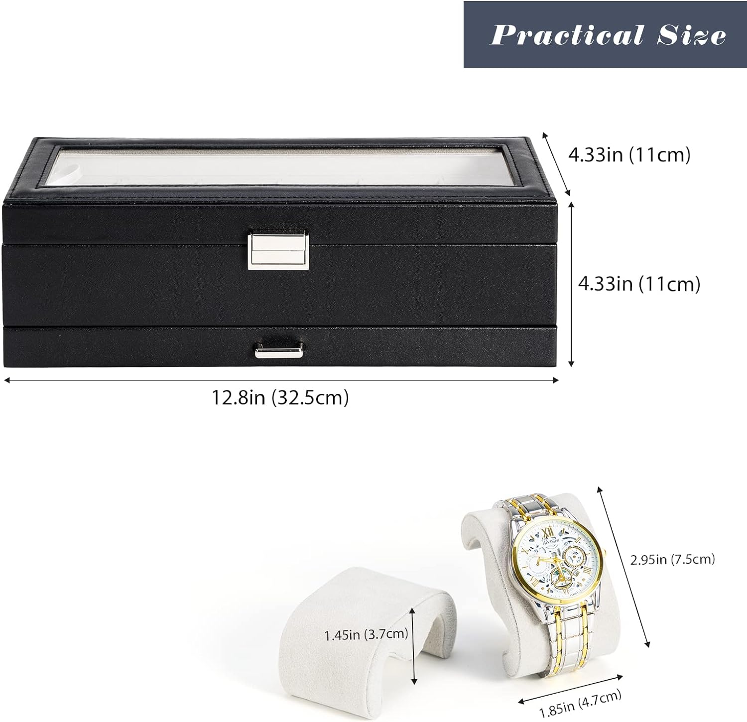 ProCase Watch Box, 6 Slot Watches Display Case with Drawer, Mens Watch