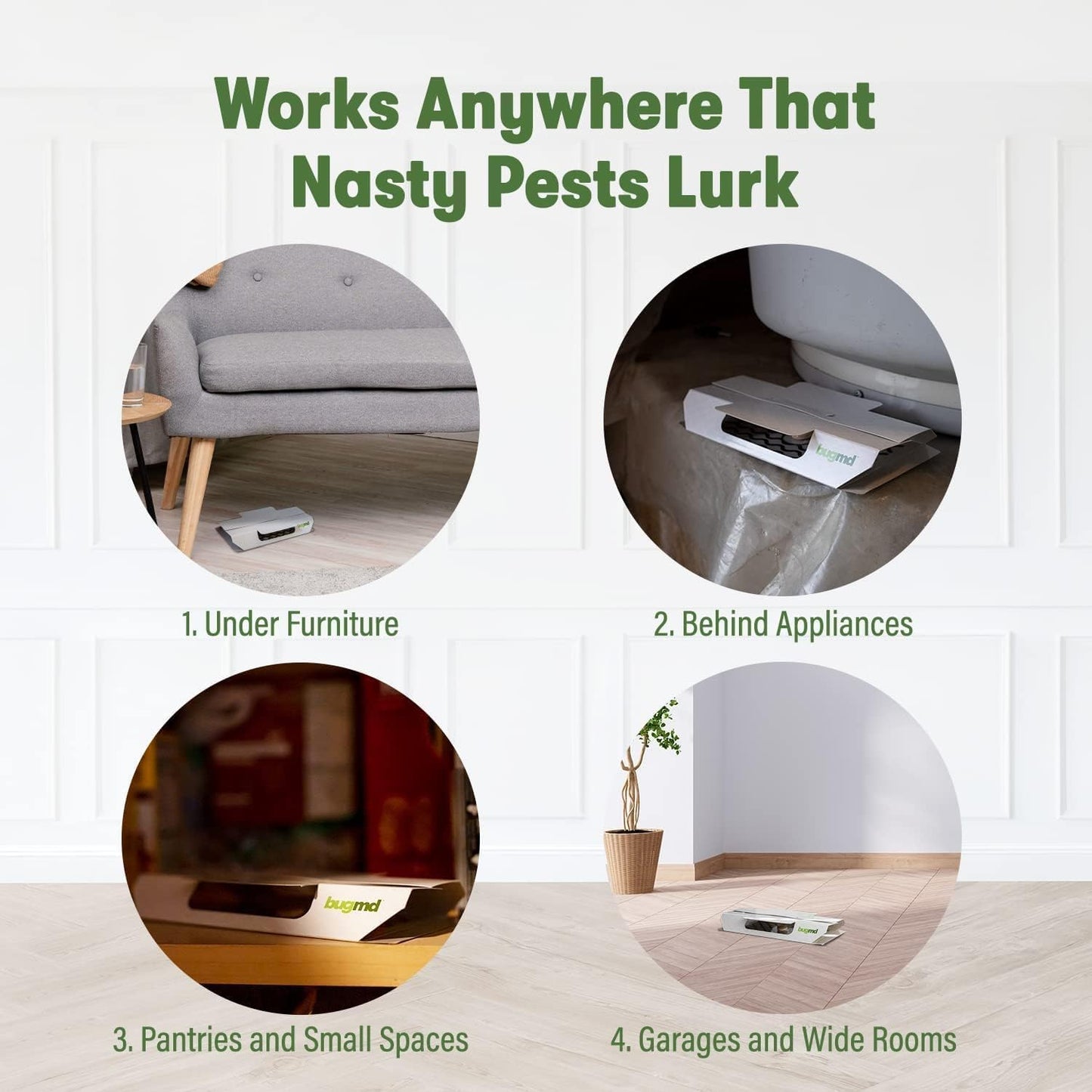 BugMD Cockroach Catcher (2 Pack, 24 Traps) - Indoor Cockroach Killer &