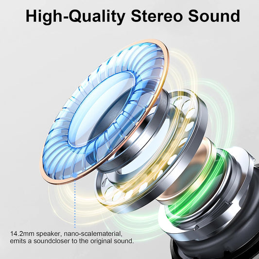 Wireless Earbuds, 2026 3D-Stereo Bluetooth 5.4 Headphones Deep Bass Ea