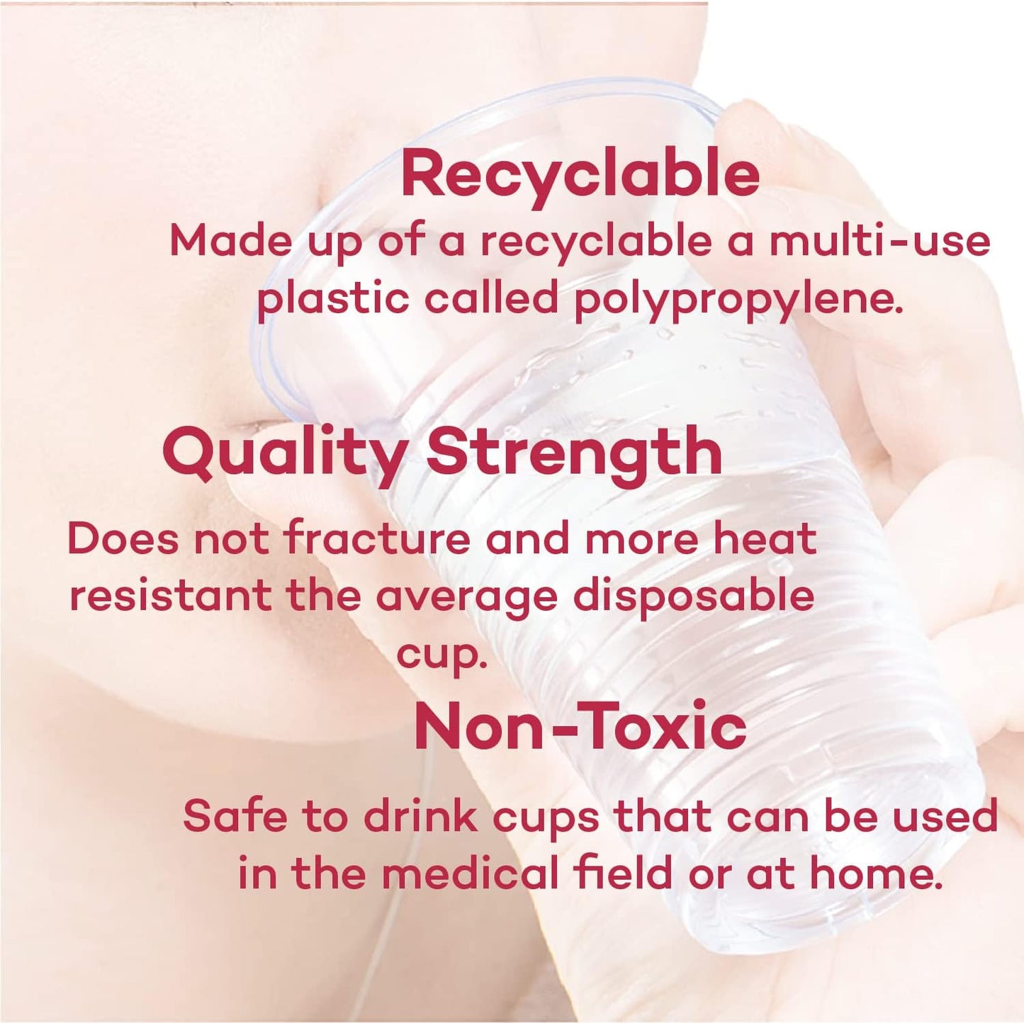 Dealmed Professional 3 oz. Disposable Plastic Cups - 100% Recyclable for Healthcare, Dental, Veterinary & Food Service Use (Pack of 100)