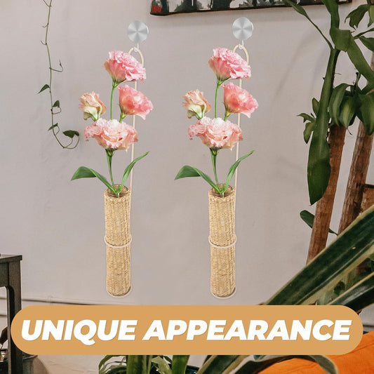 PRETYZOOM Wall Mounted Flower Vase Woven Small Hanging Planter Decorat