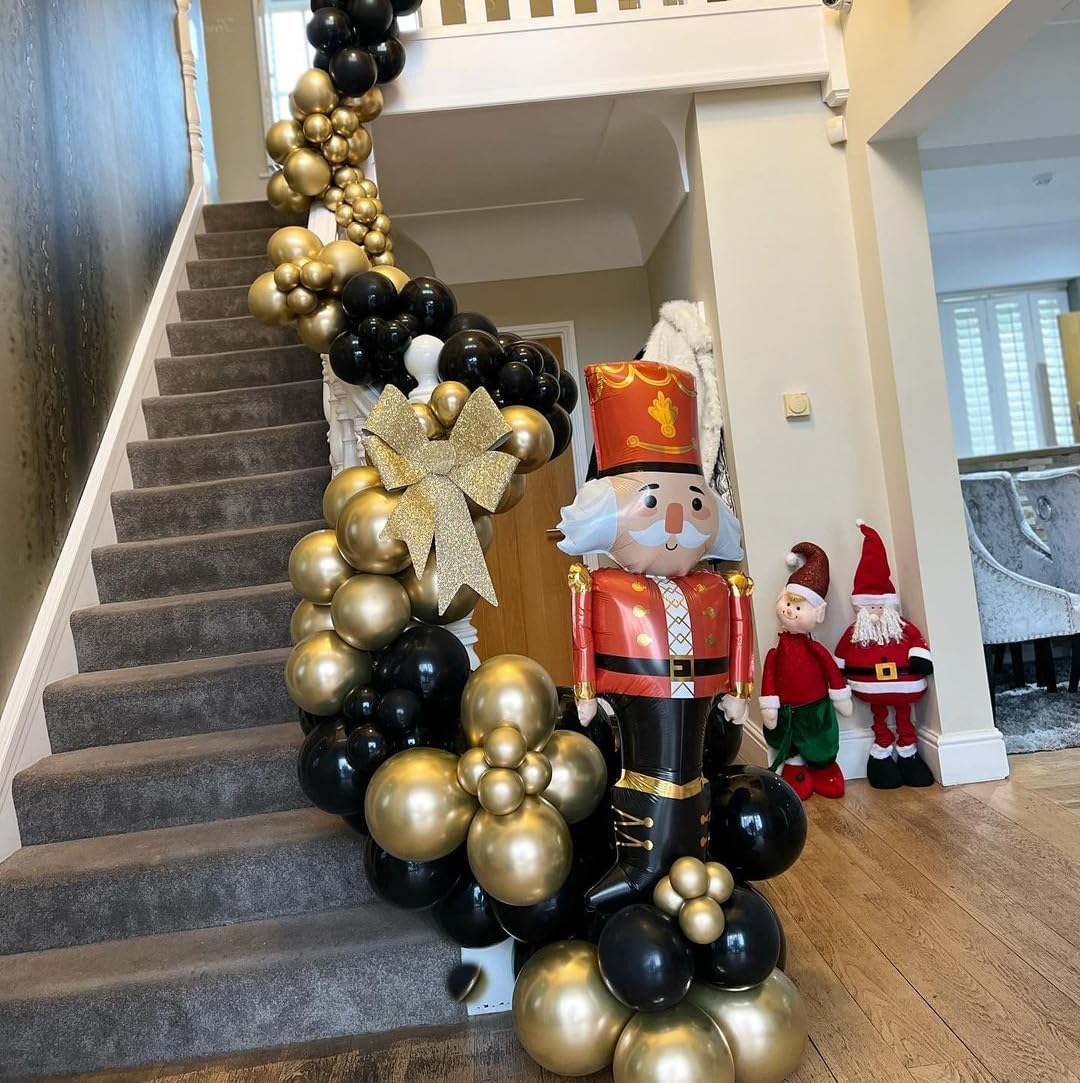 Black and Gold Balloons, 50PCS 12 Inch Black and Gold Confetti Balloon