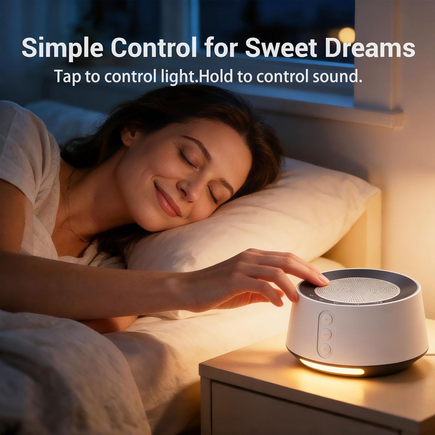 BGOVERSS White Noise Sound Machine with 20 Soothing Sounds, 10 Colors Night Light Sleep Machines Home Office Travel, 5 Timers and Memory Feature Sound Machine for Nursery Baby Kids Adults (White)