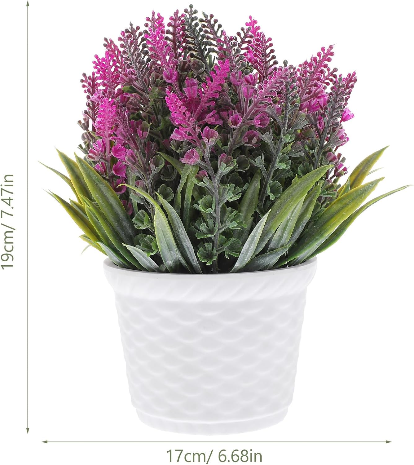 Artificial Lavender Ball Plant in Pot, Faux Potted Flowers Decoration 