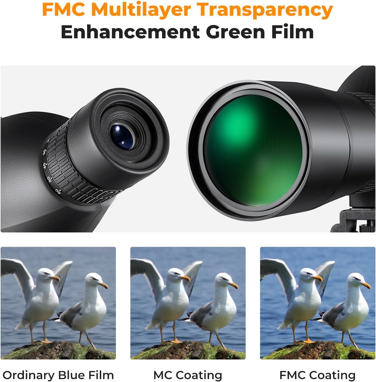 K&F Concept 20-60x60 Spotting Scopes for Target Shooting, Waterproof S