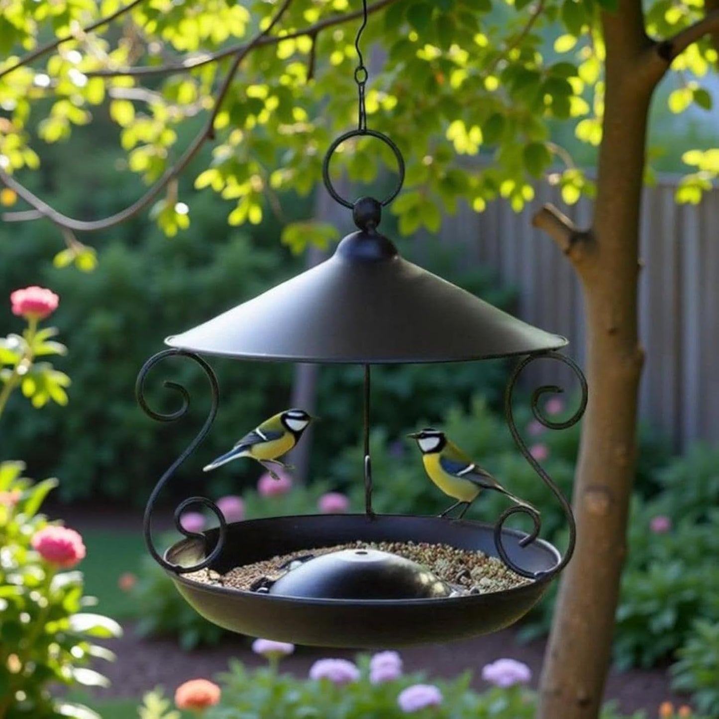 Bird Feeders for Outdoors - Rainproof Metal Feeding Dispenser - Hangable Bird Feeders for Outdoors,for Patio Lawn Backyard Balcony Birdwatching Park Porch Deck Terrace Garden