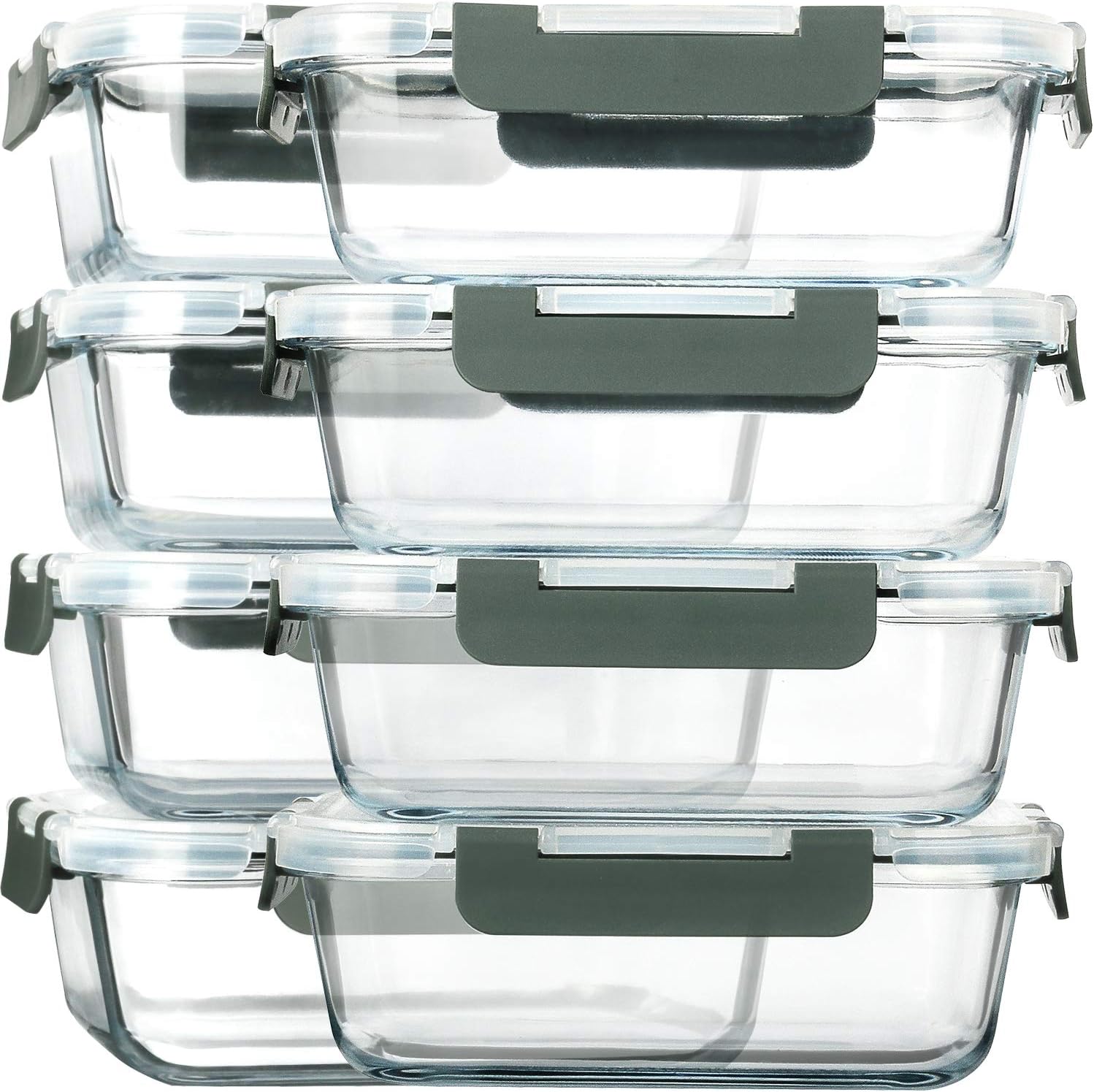[8-Pack,30 oz]Glass Meal Prep Containers,Glass Food Storage Containers