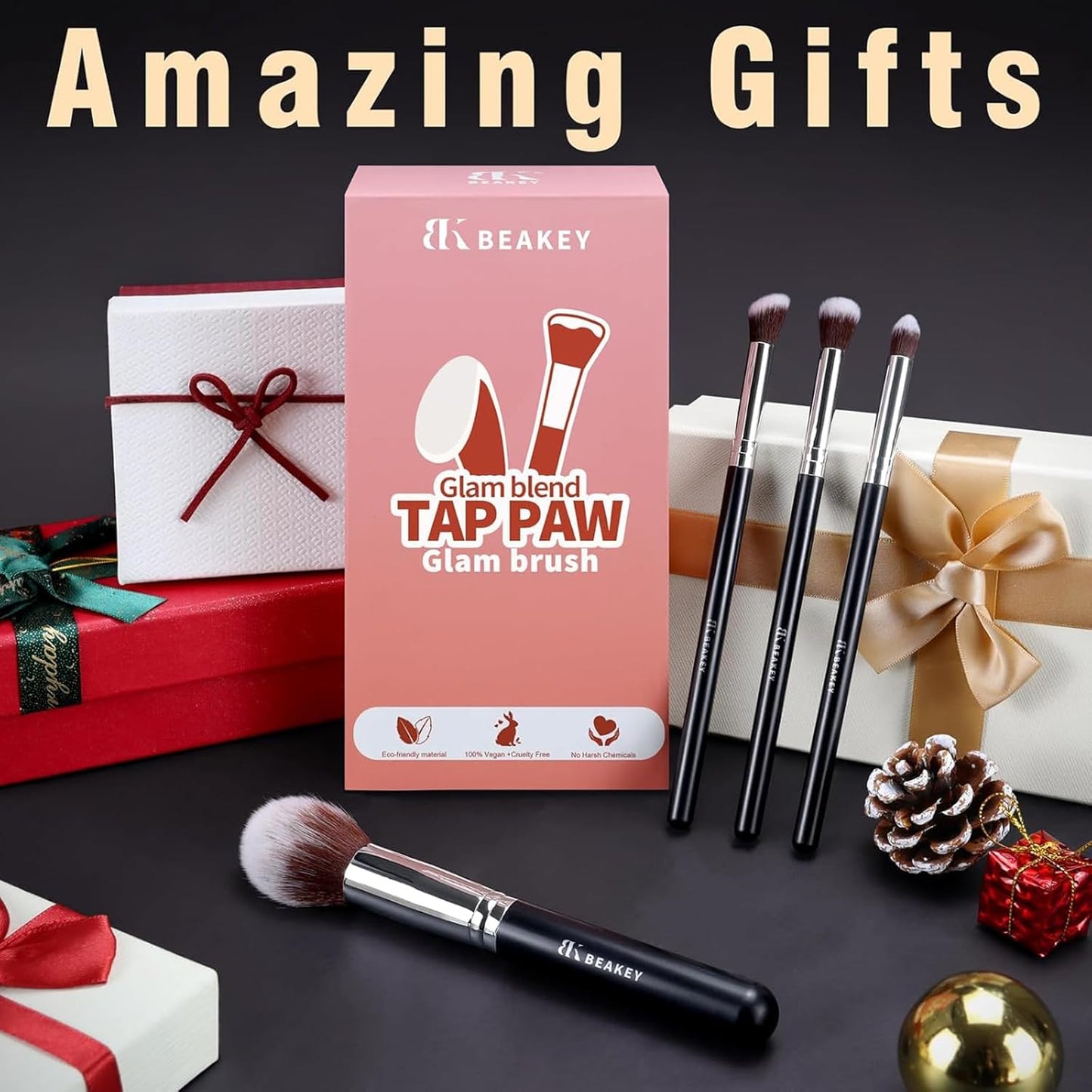 BEAKEY Makeup Brushes Set, Professional Foundation Eyeshadow Concealer