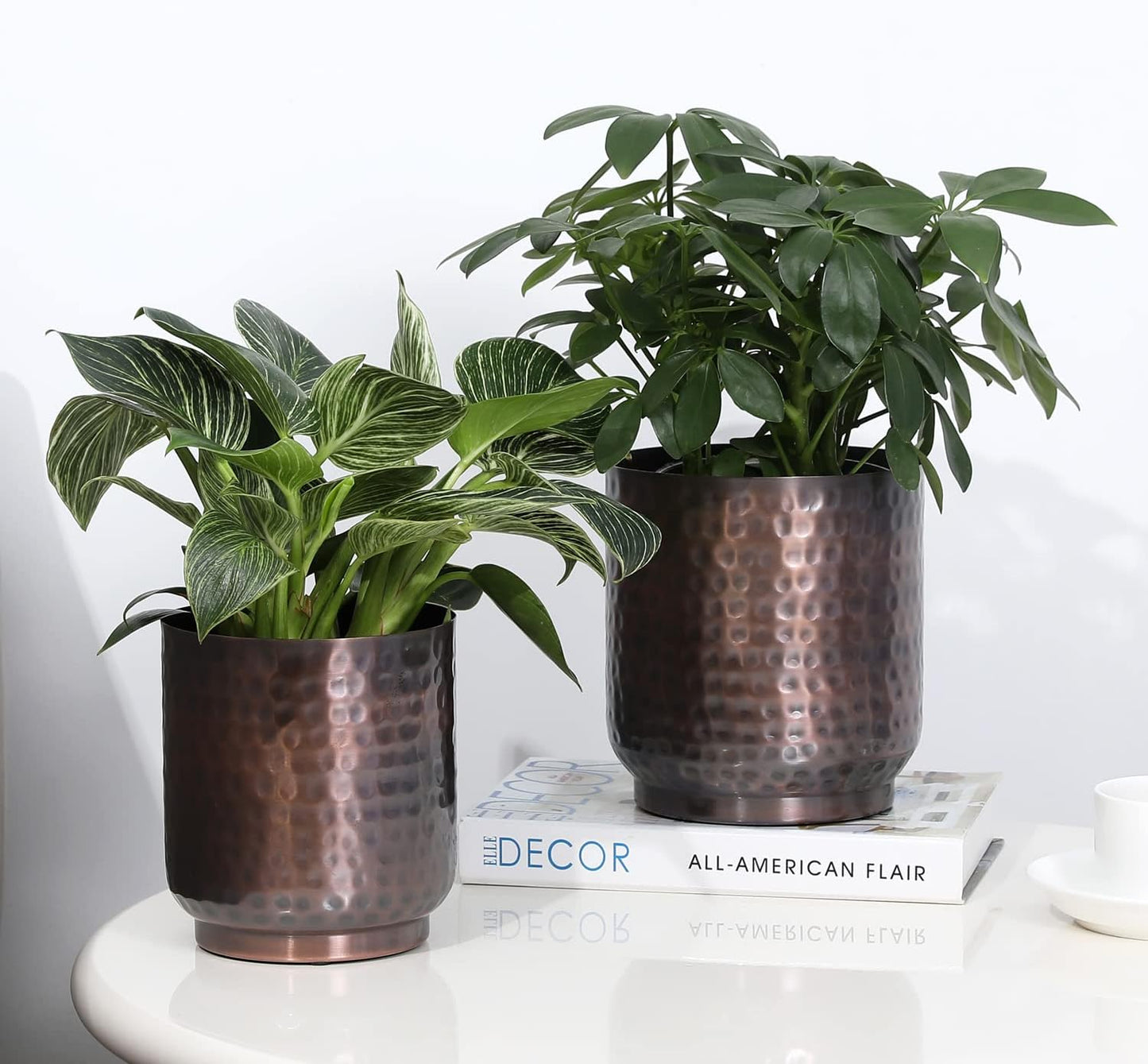 MyGift Handmade Hammered Vintage Copper Metal Plant Vase, Decorative I