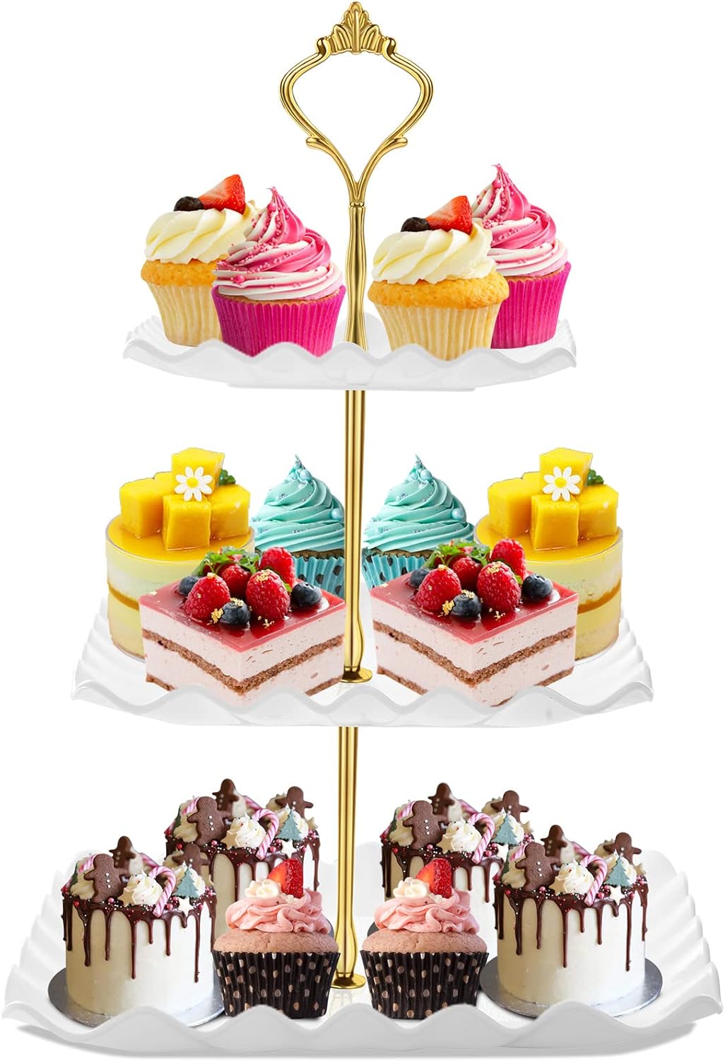 Dessert Cupcake Stand, 3 Tier Cup Cake Holder Tower for Tea Party/Birt