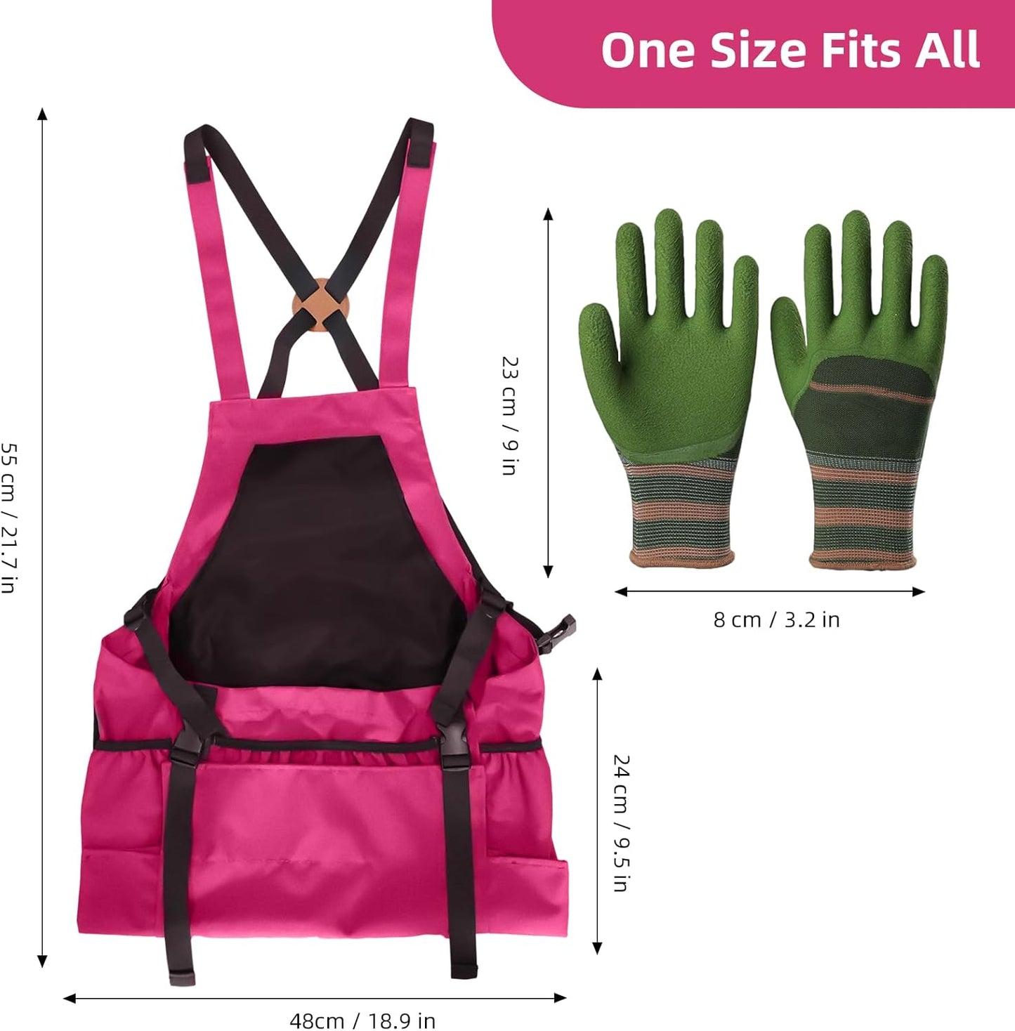 Gardening Apron Fruit Picking Bag, Harvesting Pouch with Quick Release Pocket, Vegetable Harvest Picking Bag