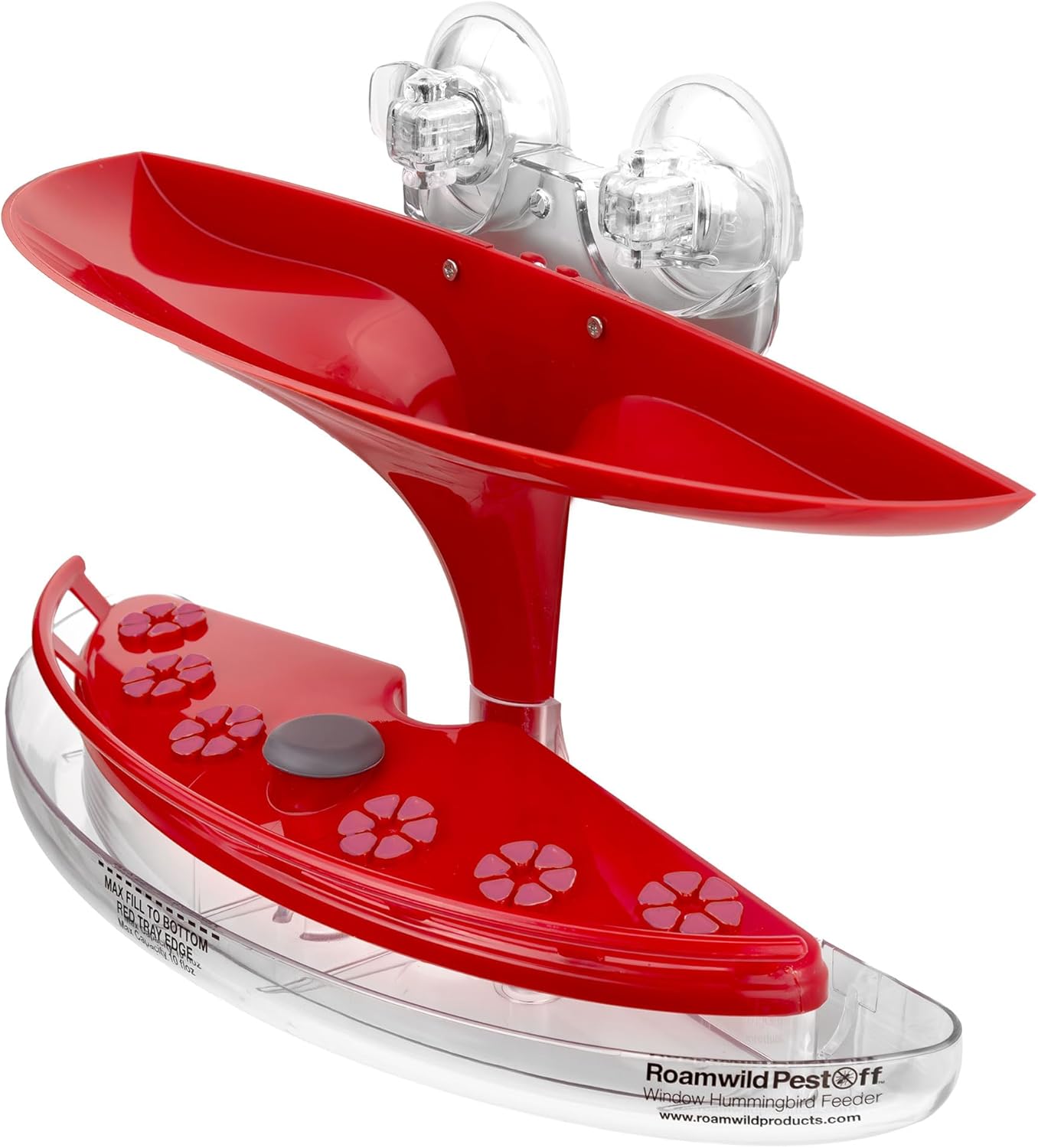 Roamwild Window Hummingbird Feeder with Suction Cups Bee Proof & Ant Proof Hummingbird Feeder for Outdoors Built in UV Shade Keeps Nectar Fresh Ultra-Strong Dual Suction Cup Window Mount – Purple