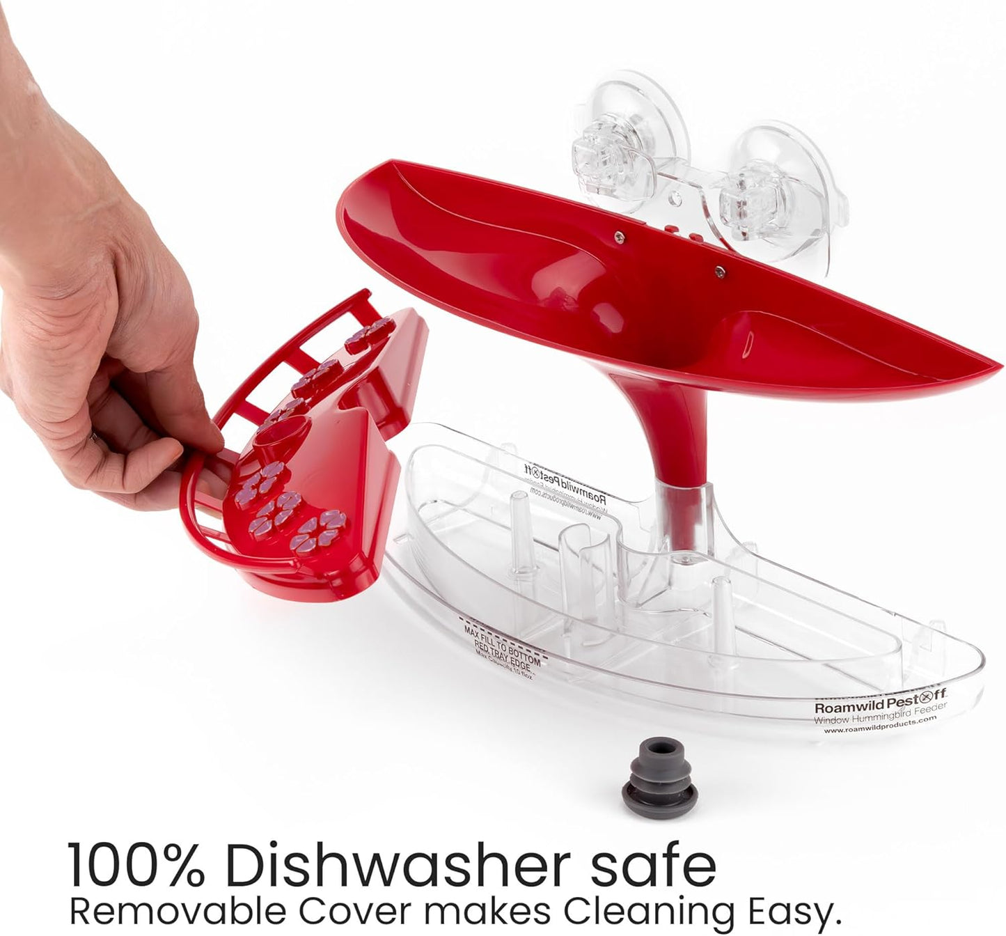 Roamwild Window Hummingbird Feeder with Suction Cups Bee Proof & Ant Proof Hummingbird Feeder for Outdoors Built in UV Shade Keeps Nectar Fresh Ultra-Strong Dual Suction Cup Window Mount – Purple