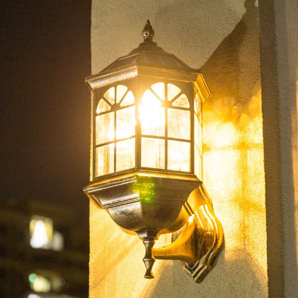 Wall Lamp Antique European Vintage Victorian Solar Garden Lantern Alley Waterproof Sconce Glazed Glass Landscape Light LED Aluminum Energy Saving Villa External Lighting n