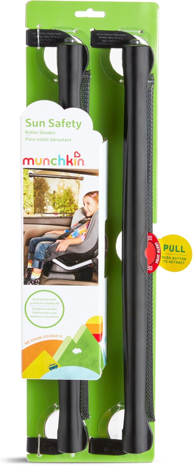 Munchkin Brica Sun Safety Car Window Shade with Heat Alert, Helps Bloc