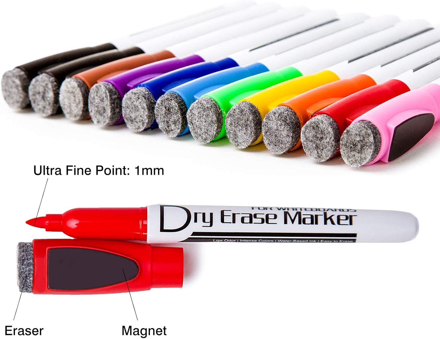Volcanics Magnetic Dry Wipe Pens Dry Erase Markers With Eraser Cap Low