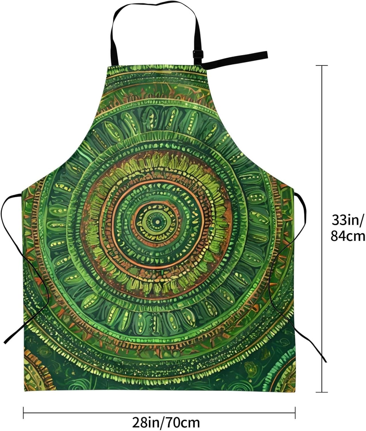 YANYU Green spot Print 28x33 In Kitchen Apron Stylish Chef Apron with Pockets for Cooking Baking Painting