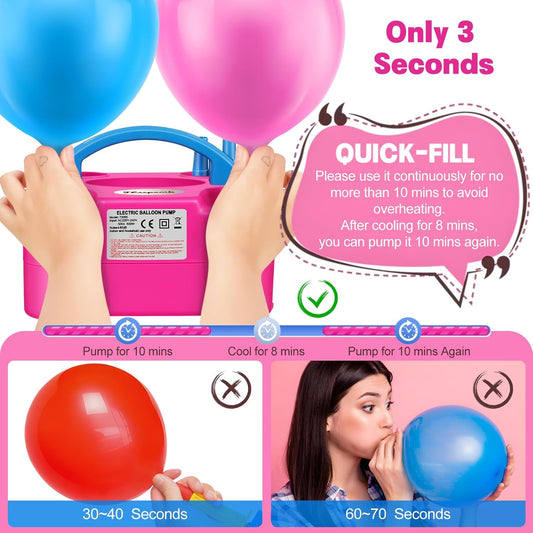 FLSEPAMB Balloon Pump, Electric Balloon Pump,Portable Dual Nozzles Ele