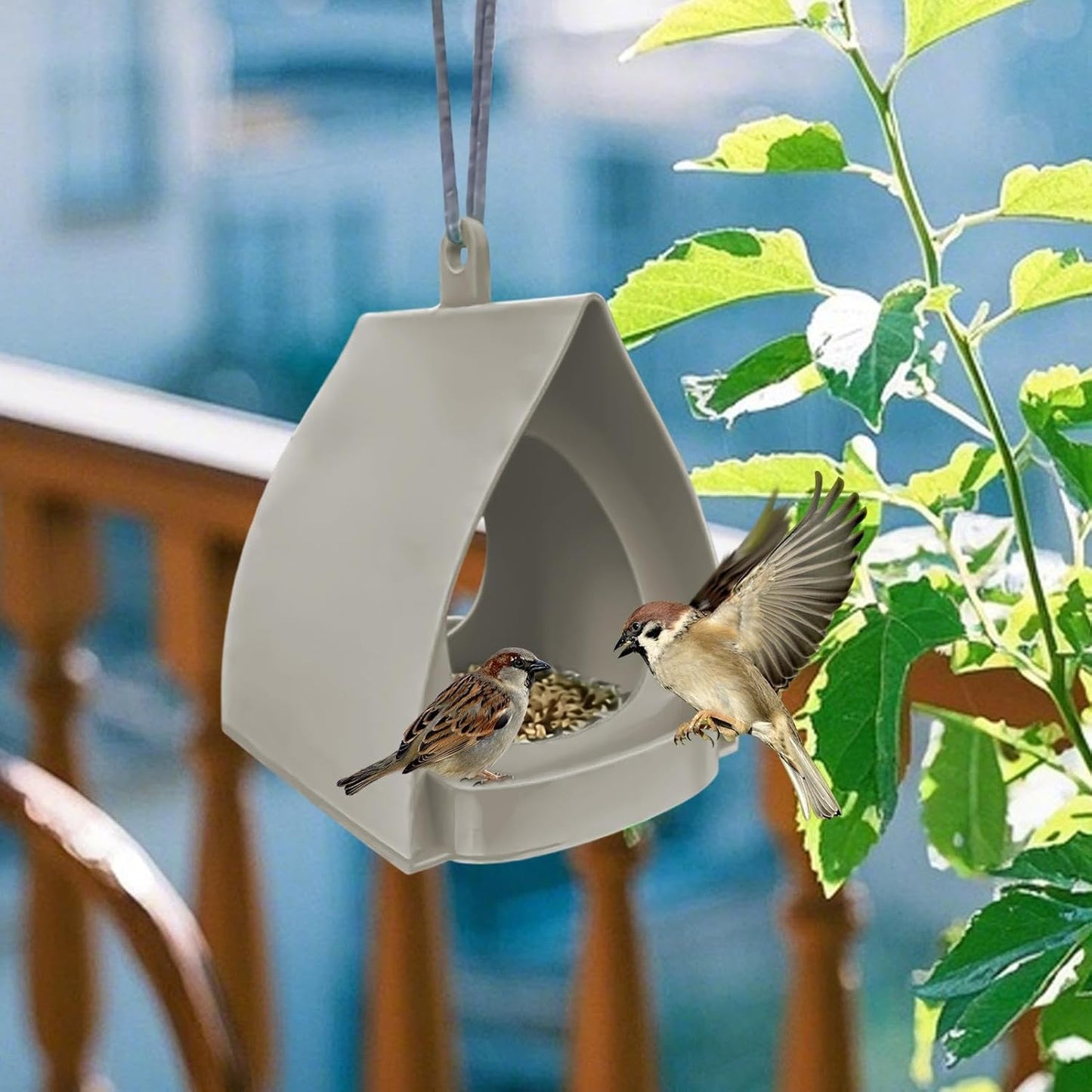 Hut-Shaped Outdoor Bird Feeder - 12 Inch Open Design Feeder for Backyard Wildlife Feeding, Sturdy Hangable Mount with Easy Refill Access, Garden and Balcony for Birds Squirrels