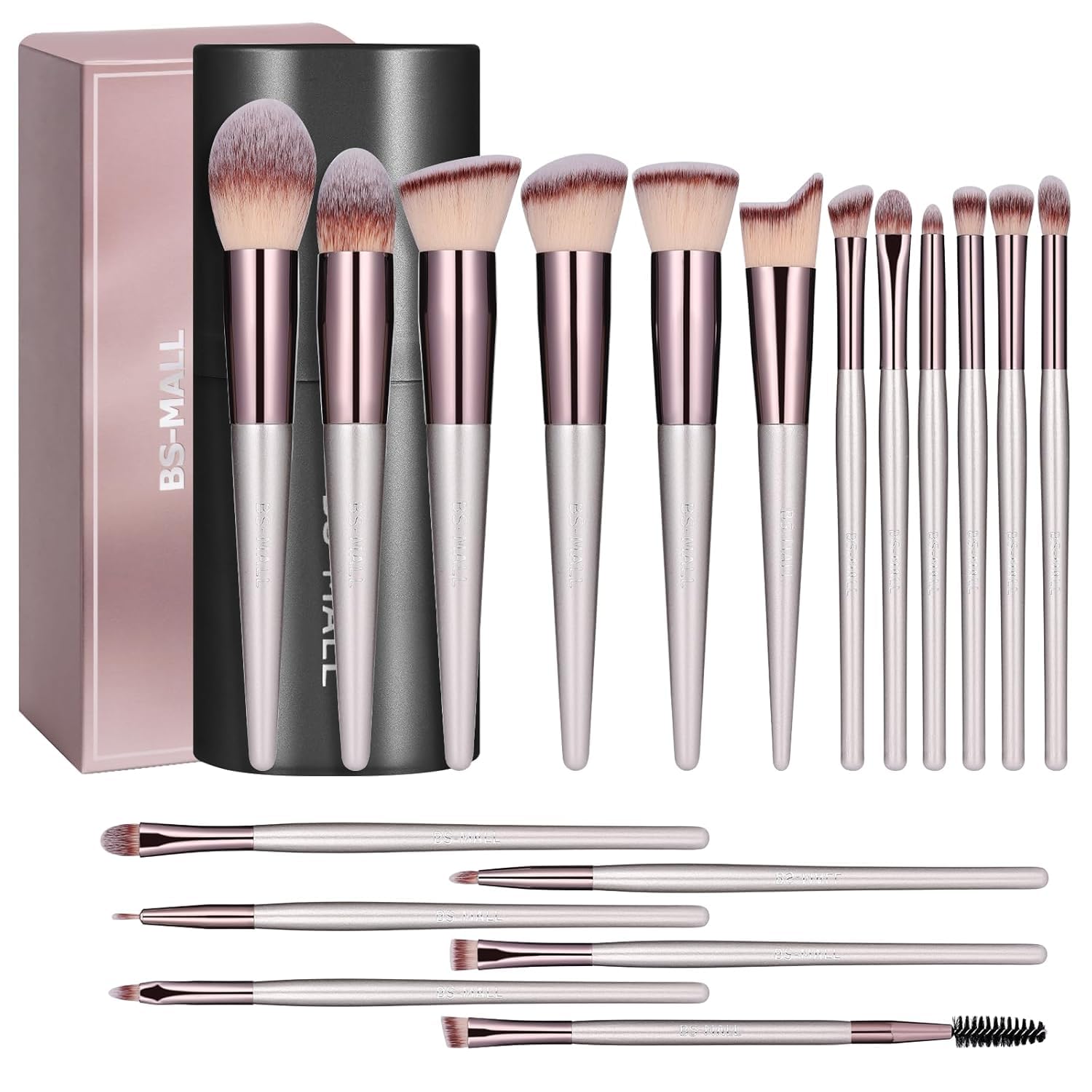 BS-MALL Makeup Brush Set 18 Pcs Premium Synthetic Foundation Powder Co