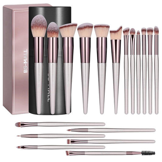 BS-MALL Makeup Brush Set 18 Pcs Premium Synthetic Foundation Powder Co