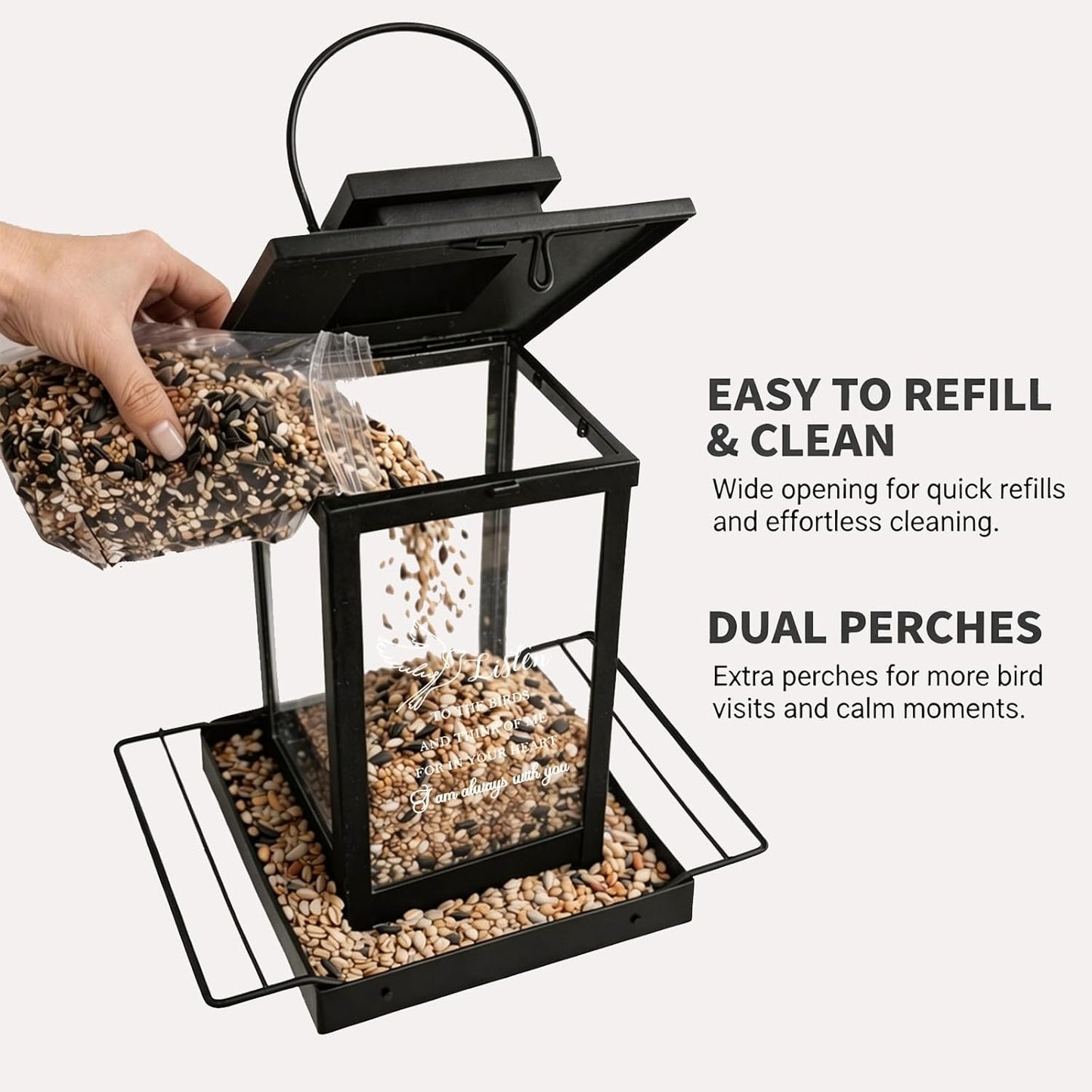 Memorial Bird Feeders for Outdoors, Sympathy Gifts for Loss of Loved One Dad Mom, Remembrance Condolences Bereavement Funeral Gift Idea, Grief Home Decor Sorry Loss Outside Garden