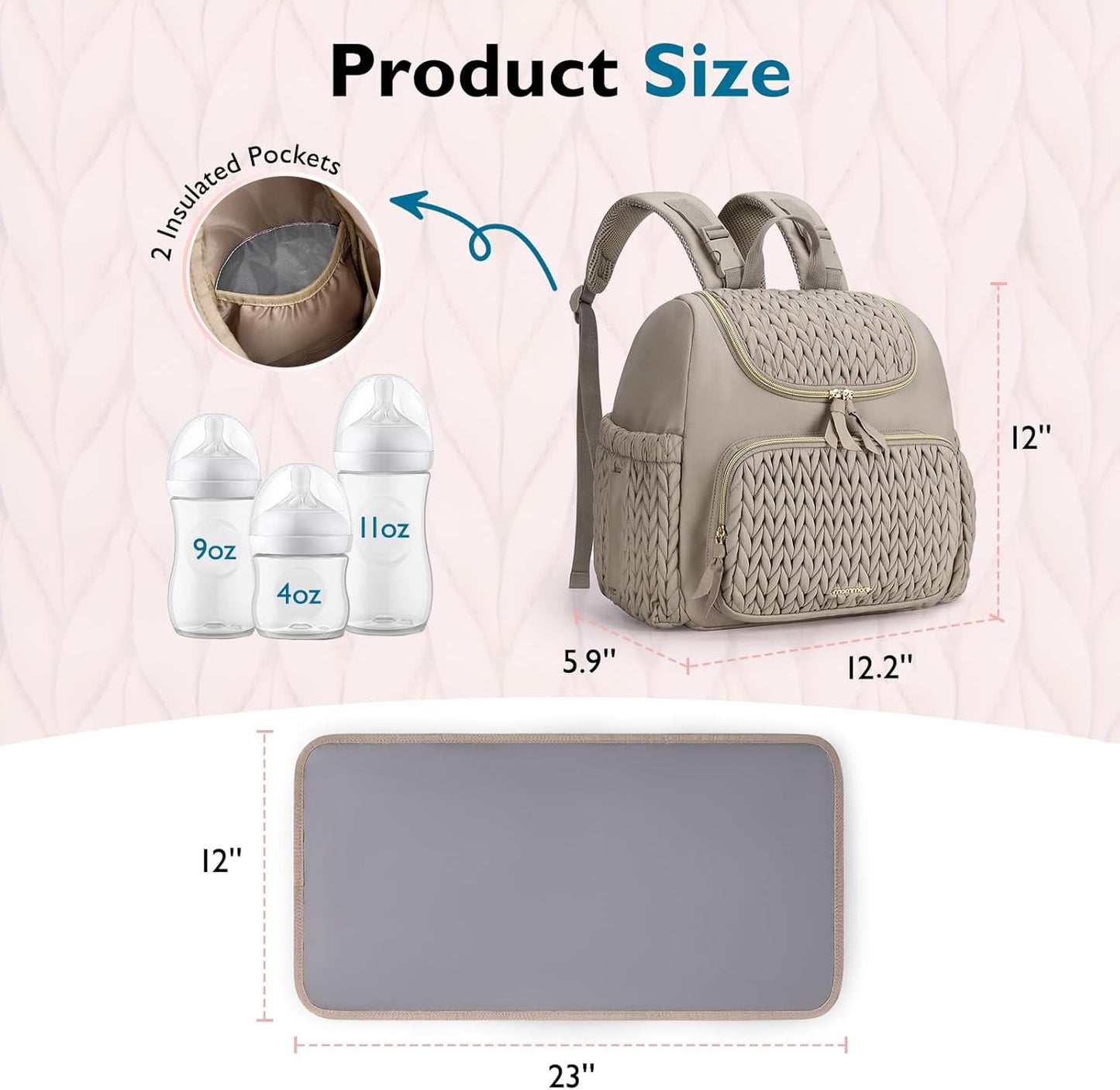 mommore Diaper Bag Small Diaper Backpack Stylish Baby Backpacks Travel