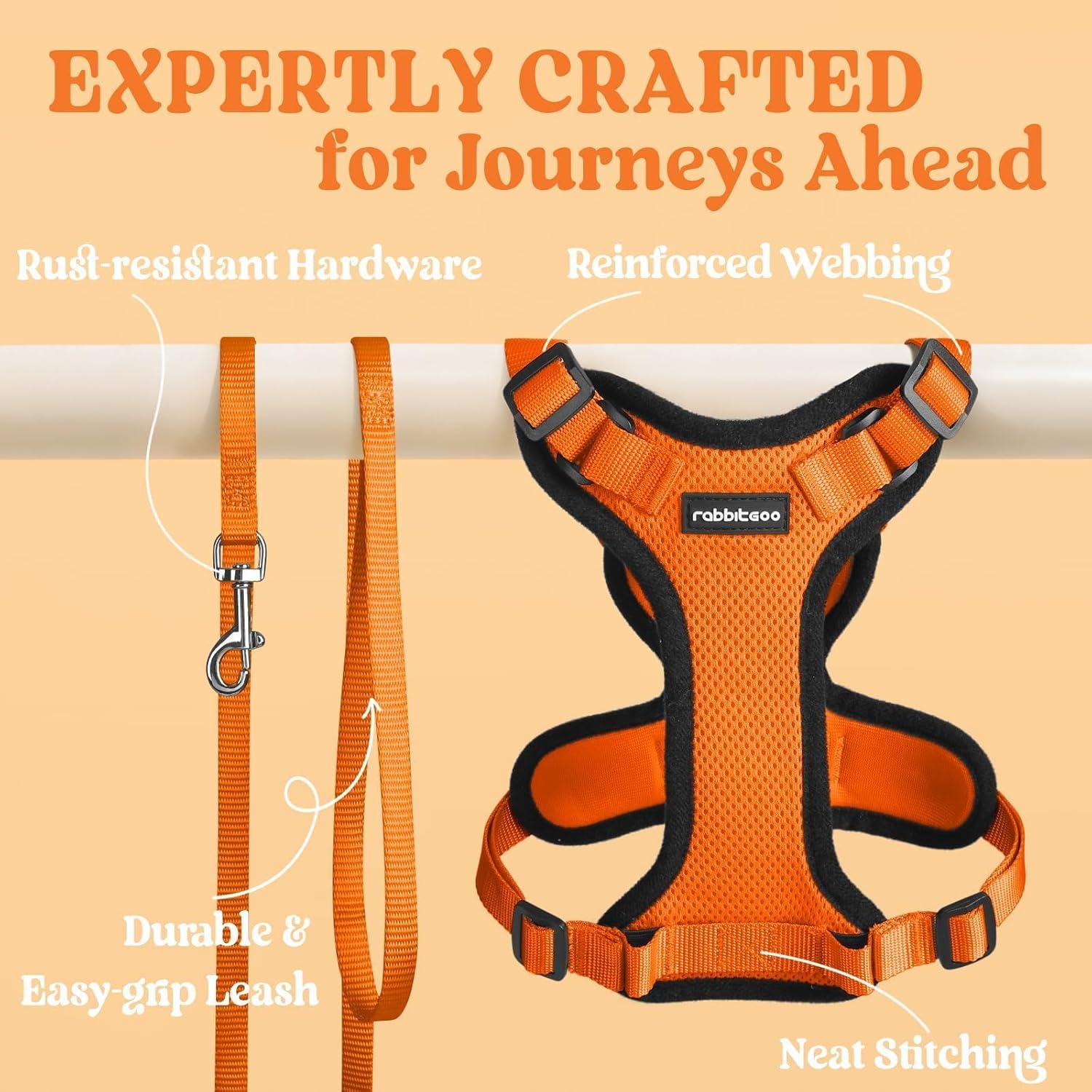 rabbitgoo Cat Harness and Leash for Walking, Escape Proof Soft Adjusta