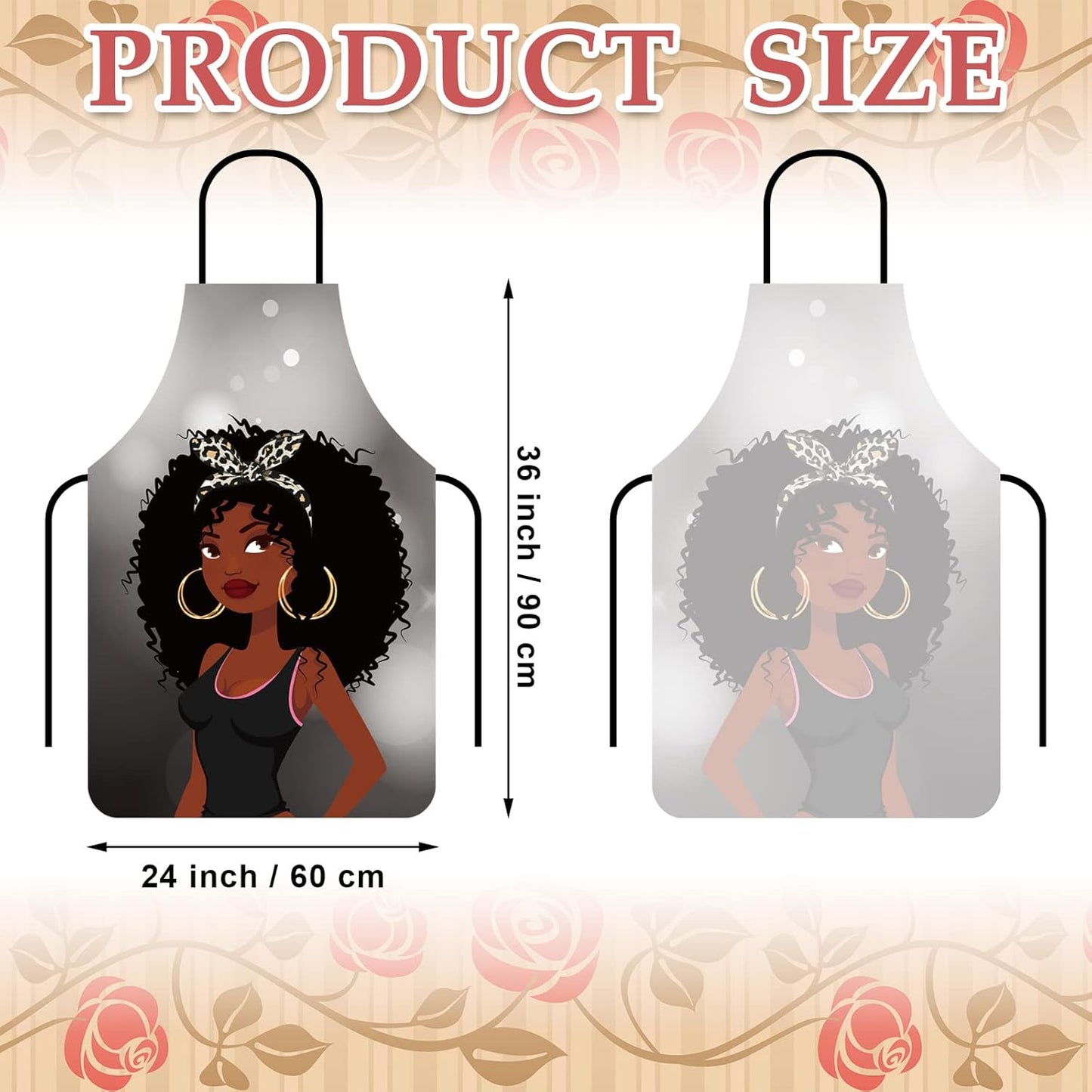 Eurzom 3 Pcs African American Aprons for Black Women African Print Wat
