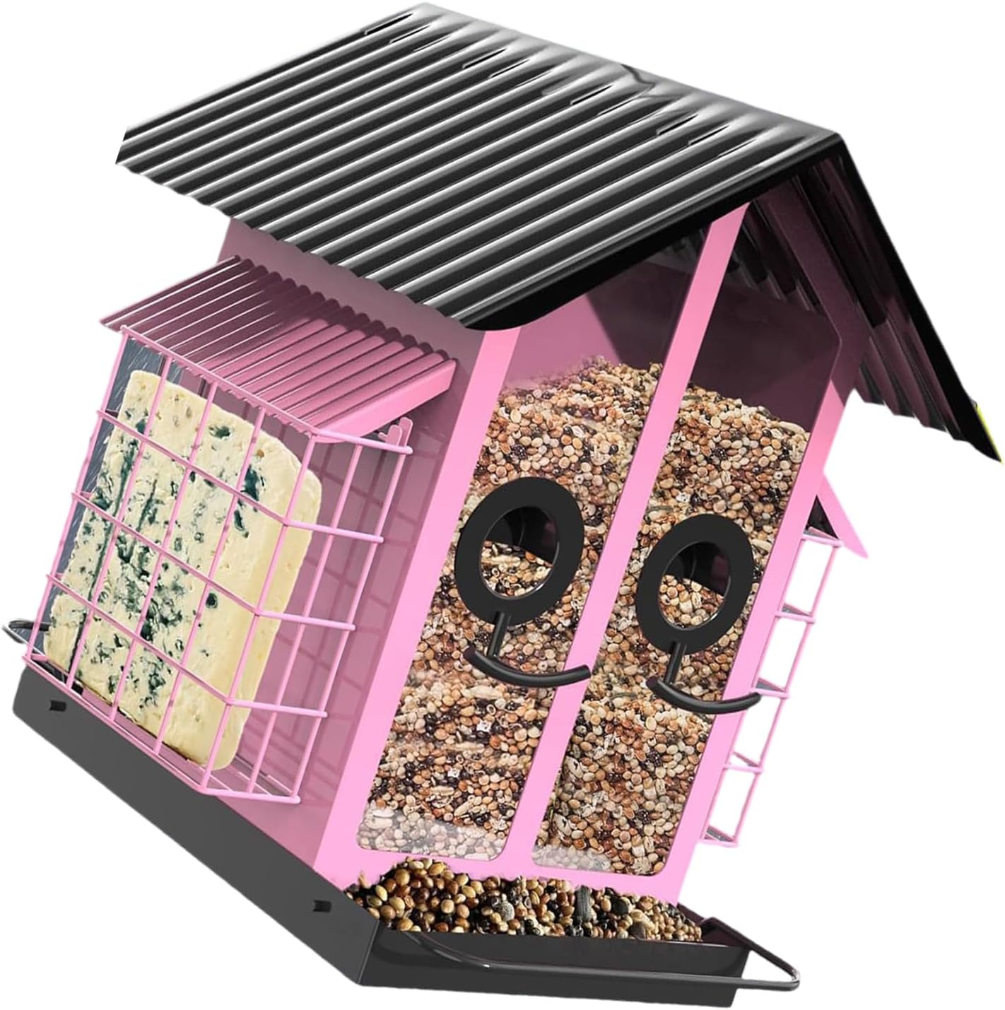 Metal Bird Feeder for Garden Yard Outside Backyard with Perch Easy Han