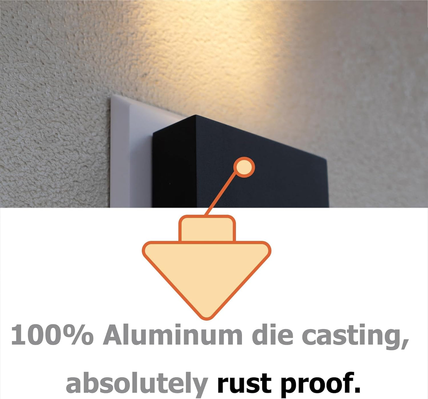 Modern Outdoor Wall Light, Up Down LED Sconce in Black Aluminum, Water