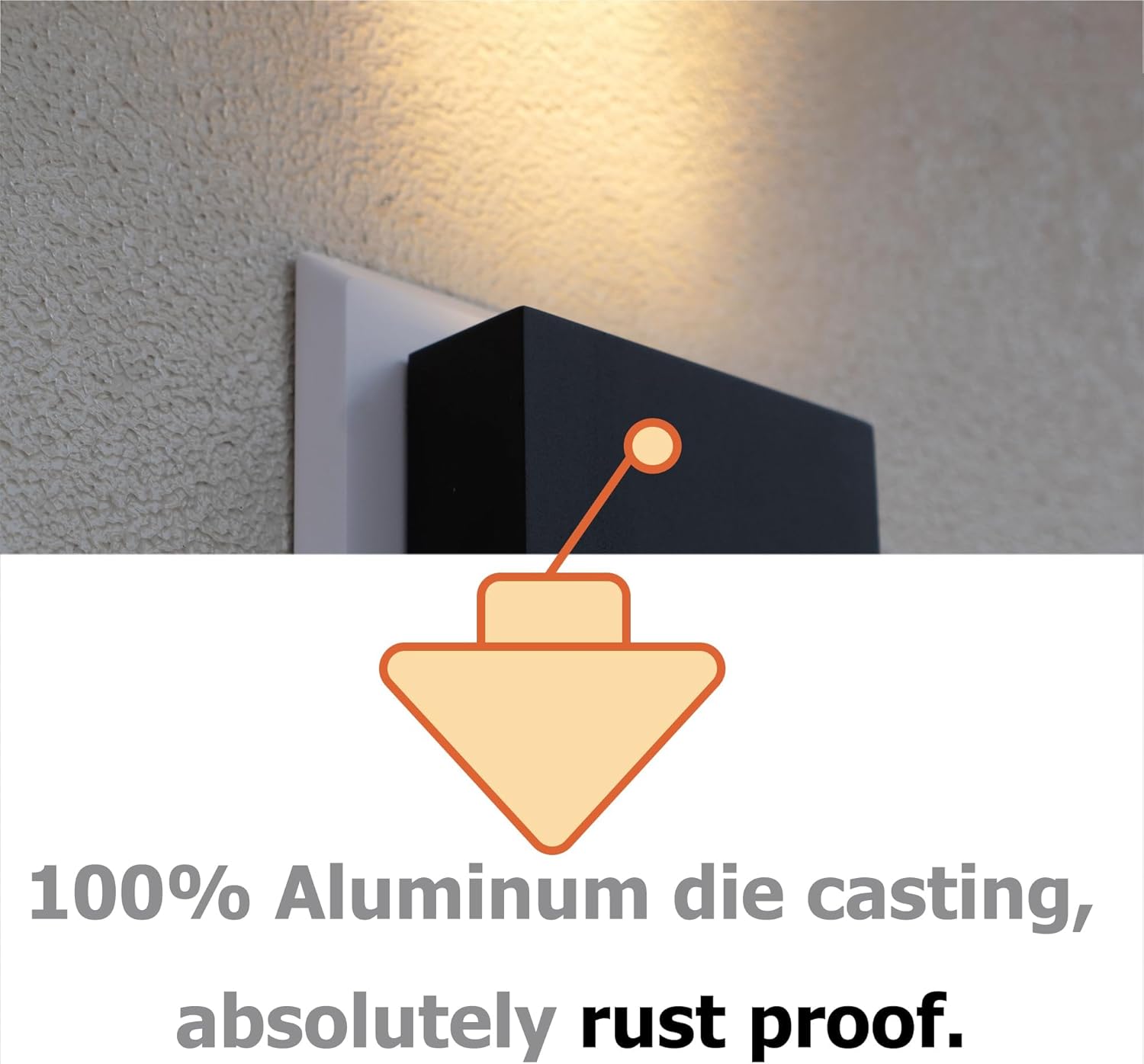 Modern Outdoor Wall Light, Up Down LED Sconce in Black Aluminum, Water
