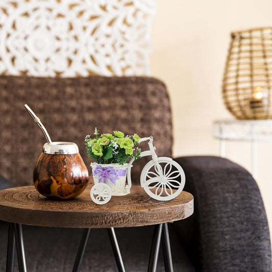 DOITOOL Summer Decorations for Home Indoor Bike Flower Holder Small Shelf Bracket Artificial Flower Arrangements Desktop Plant Stand Bike Display Rack