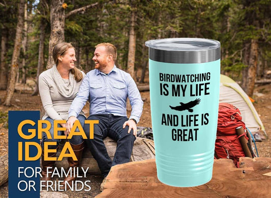 Birding Teal Edition Viking Tumbler 20oz - Birdwatching is my life - B